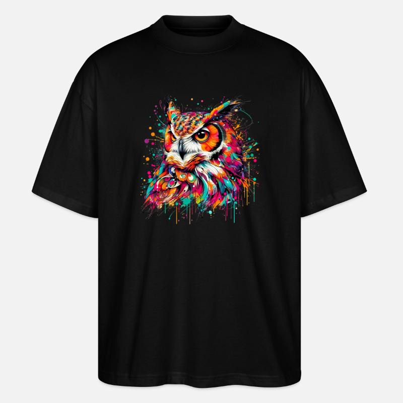 Eule - Stanley/Stella Oversized Unisex Bio T-Shirt Blaster 2.0 - Schwarz