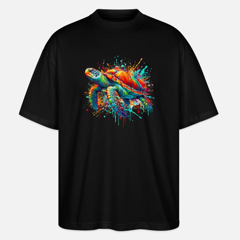 Turtle - Stanley/Stella Oversized Unisex Organic T-shirt Blaster 2.0 - black