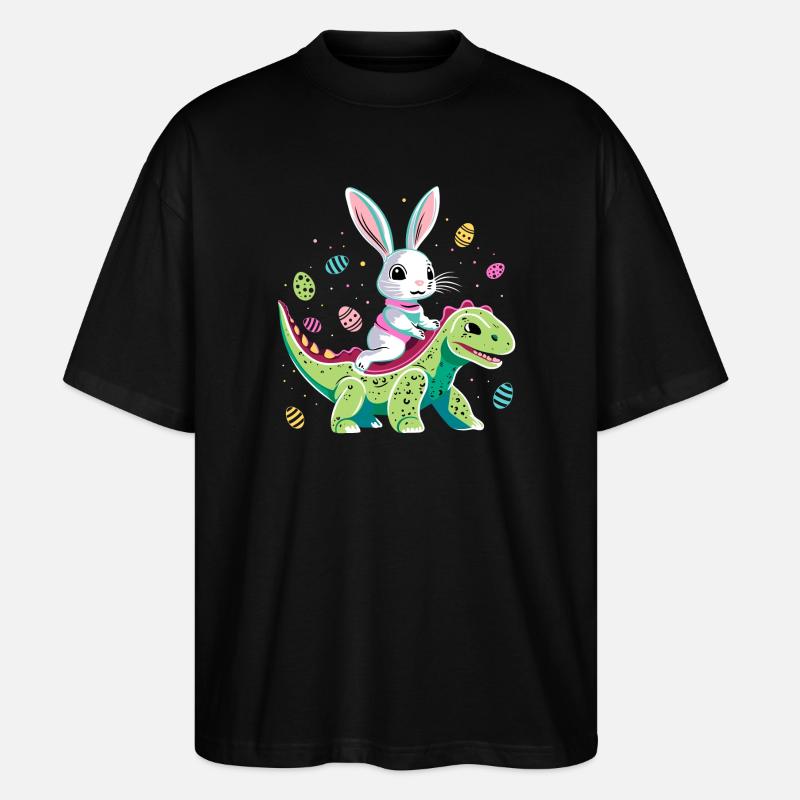 Lapin de Pâques Rides Dinosaure - T-shirt bio Blaster 2.0 coupe oversize Stanley/Stella Unisexe - noir