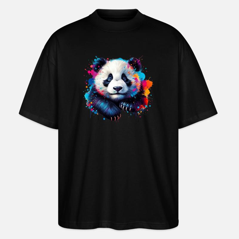 Panda - Stanley/Stella Oversized Unisex Organic T-shirt Blaster 2.0 - black