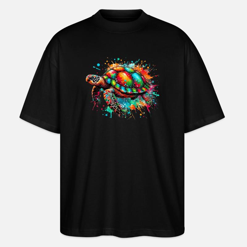 Schildkröte - Stanley/Stella Oversized Unisex Bio T-Shirt Blaster 2.0 - Schwarz