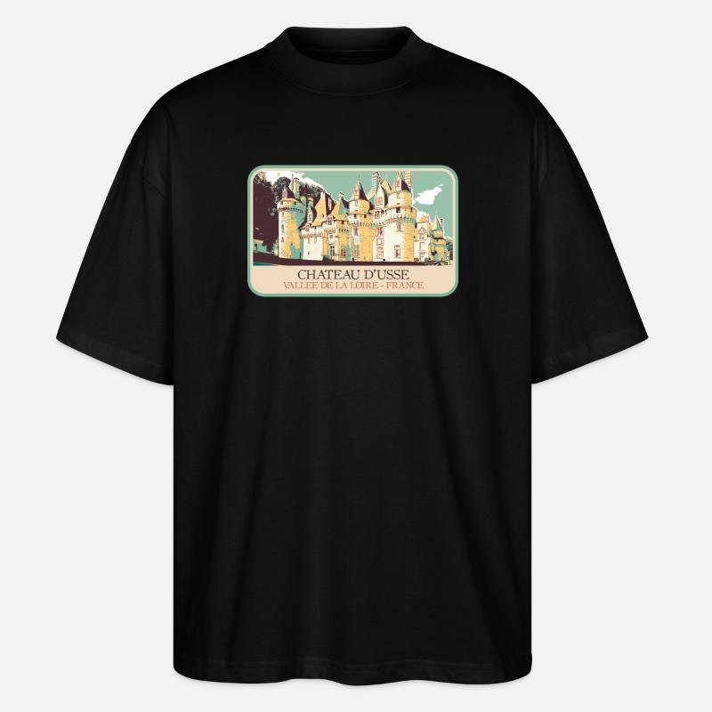 Château d'Ussé, Loire-Tal - Stanley/Stella Oversized Unisex Bio T-Shirt Blaster 2.0 - Schwarz