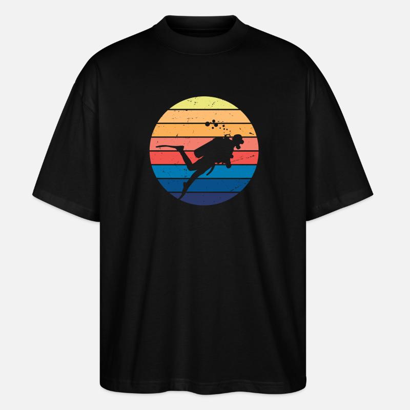 Retro Vibe Taucher - Stanley/Stella Oversized Unisex Bio T-Shirt Blaster 2.0 - Schwarz