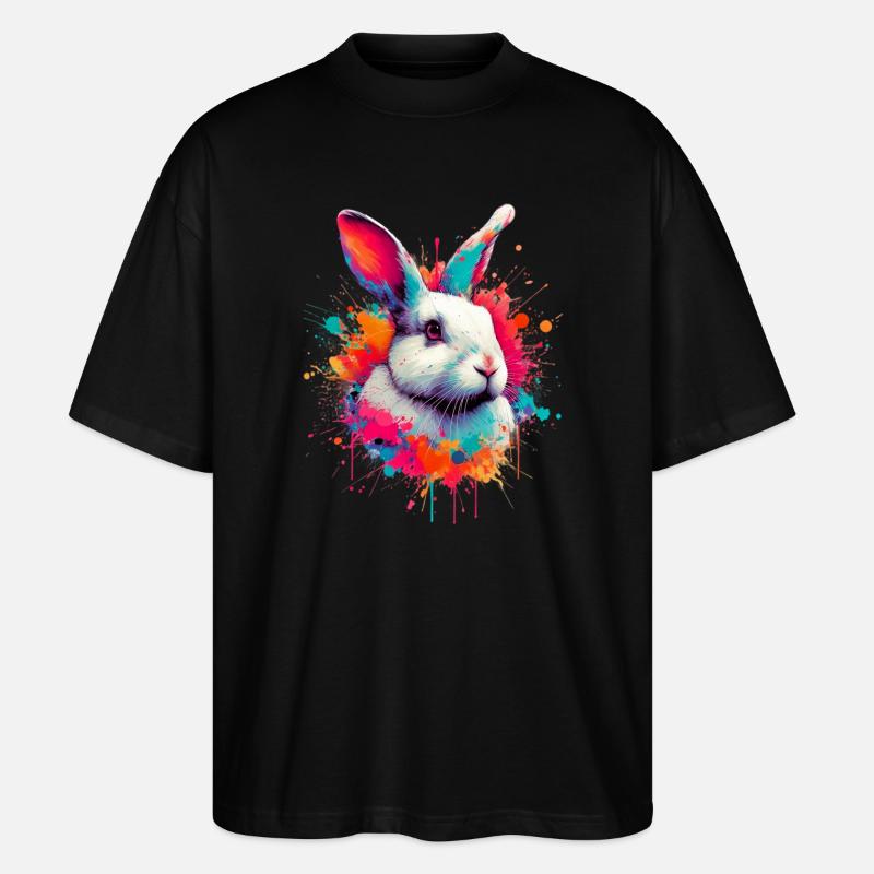 Kaninchen - Stanley/Stella Oversized Unisex Bio T-Shirt Blaster 2.0 - Schwarz
