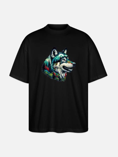 Wolf - Stanley/Stella Oversized Unisex Bio T-Shirt Blaster 2.0 - Schwarz