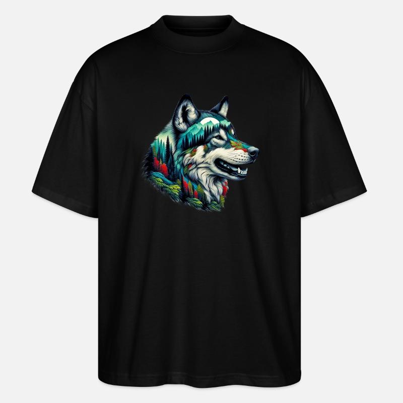 Wolf - Stanley/Stella Oversized Unisex Organic T-shirt Blaster 2.0 - black