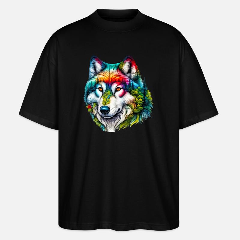 Wolf - Stanley/Stella Oversized Unisex Bio T-Shirt Blaster 2.0 - Schwarz