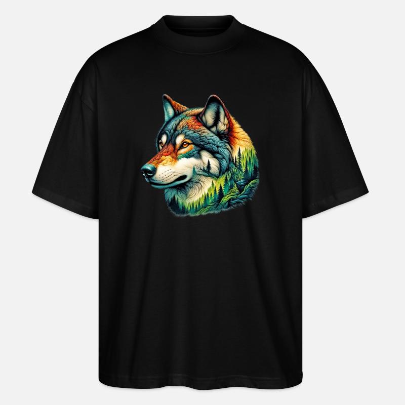 Wolf - Stanley/Stella Oversized Unisex Bio T-Shirt Blaster 2.0 - Schwarz