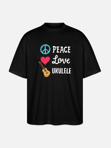 Ukulele Ukulele-Spieler - Stanley/Stella Oversized Unisex Bio T-Shirt Blaster 2.0 - Schwarz