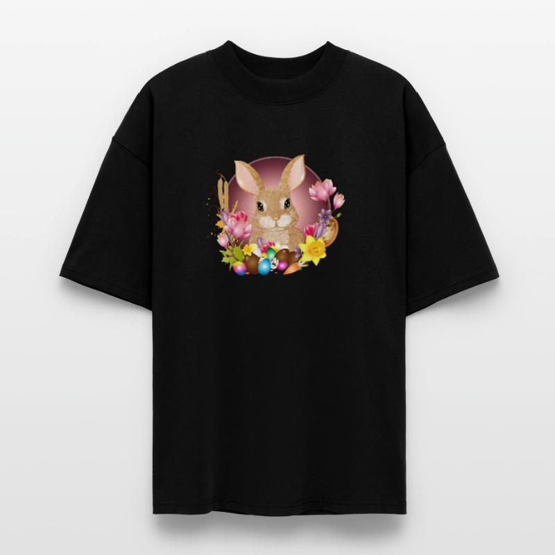 Easter Wreath & Easter Eggs with Rabbit as Easter Bunny Stanley/Stella Oversized Unisex Organic T-shirt Blaster 2.0