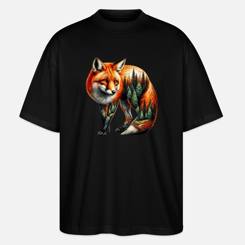 Fuchs - Stanley/Stella Oversized Unisex Bio T-Shirt Blaster 2.0 - Schwarz