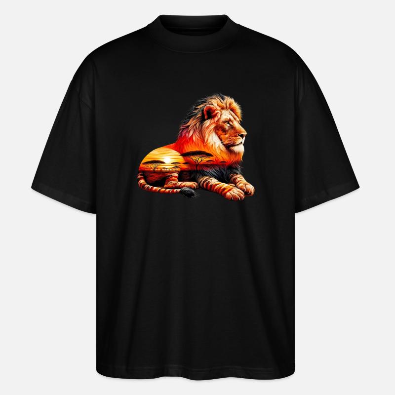 Löwe - Stanley/Stella Oversized Unisex Bio T-Shirt Blaster 2.0 - Schwarz
