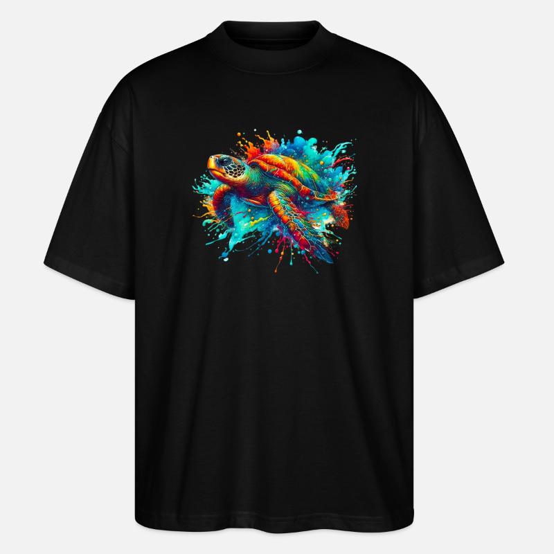 Turtle - Stanley/Stella Oversized Unisex Organic T-shirt Blaster 2.0 - black