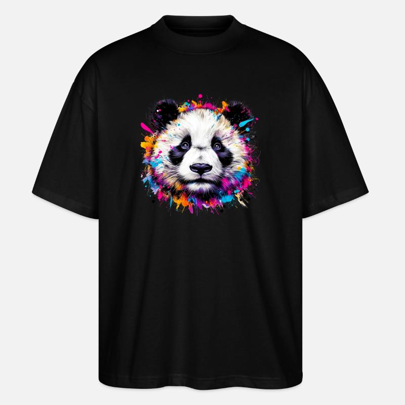 Panda - Stanley/Stella Oversized Unisex Bio T-Shirt Blaster 2.0 - Schwarz