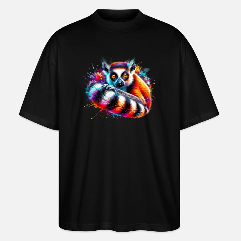 Lemur - Stanley/Stella Oversized Unisex Bio T-Shirt Blaster 2.0 - Schwarz
