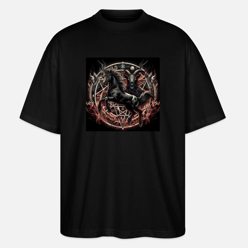 Satanisches Pferd - Stanley/Stella Oversized Unisex Bio T-Shirt Blaster 2.0 - Schwarz