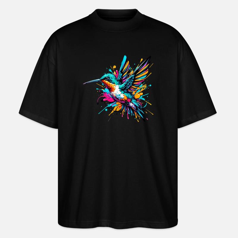 Kolibri - Stanley/Stella Oversized Unisex Bio T-Shirt Blaster 2.0 - Schwarz
