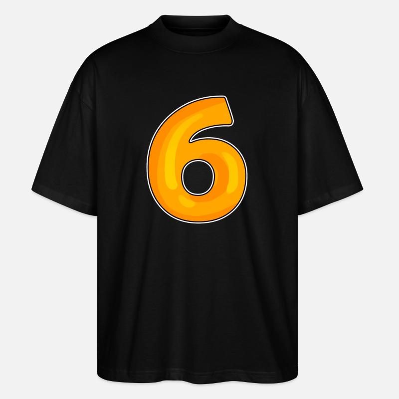 Sechs Zahl 6 Nummer - Stanley/Stella Oversized Unisex Bio T-Shirt Blaster 2.0 - Schwarz