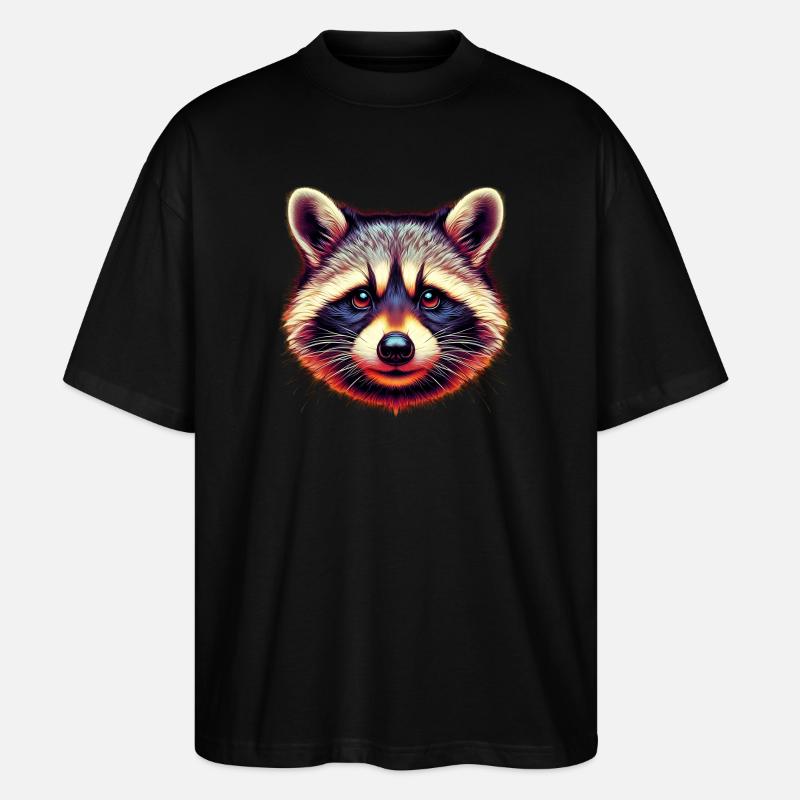 Waschbär - Stanley/Stella Oversized Unisex Bio T-Shirt Blaster 2.0 - Schwarz