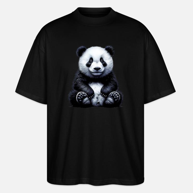 Panda - Stanley/Stella Oversized Unisex Bio T-Shirt Blaster 2.0 - Schwarz