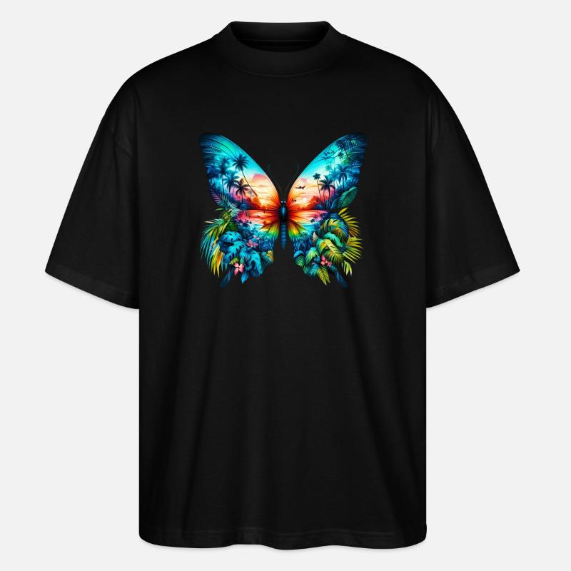 Papillon - T-shirt bio Blaster 2.0 coupe oversize Stanley/Stella Unisexe - noir