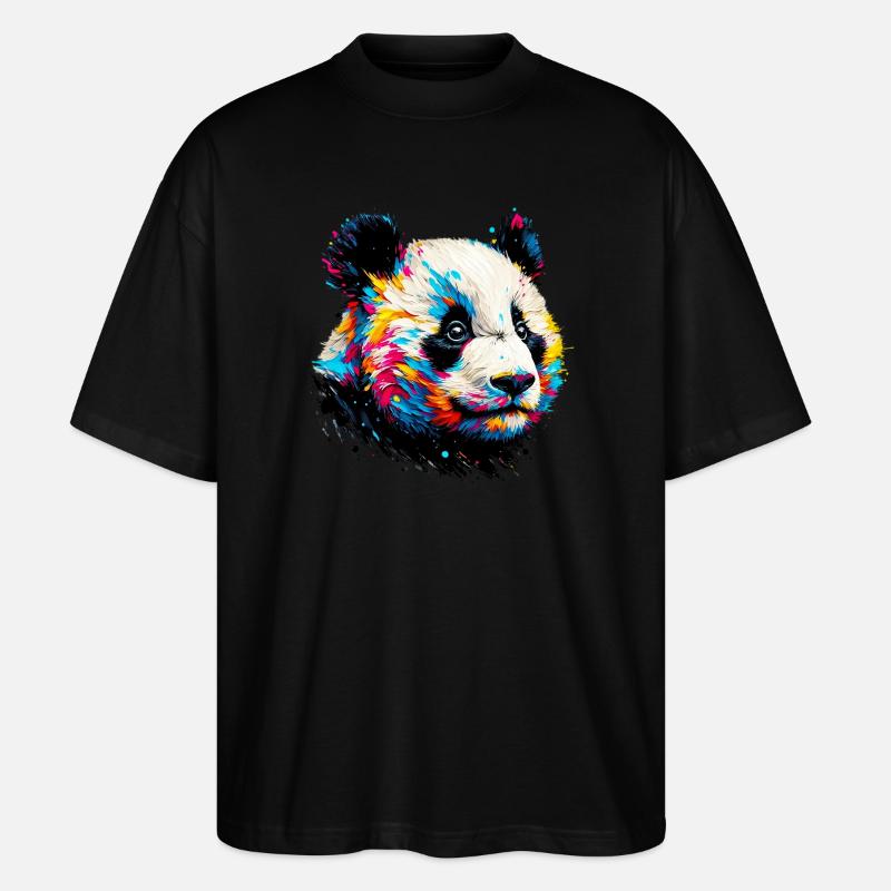 Panda - Stanley/Stella Oversized Unisex Bio T-Shirt Blaster 2.0 - Schwarz