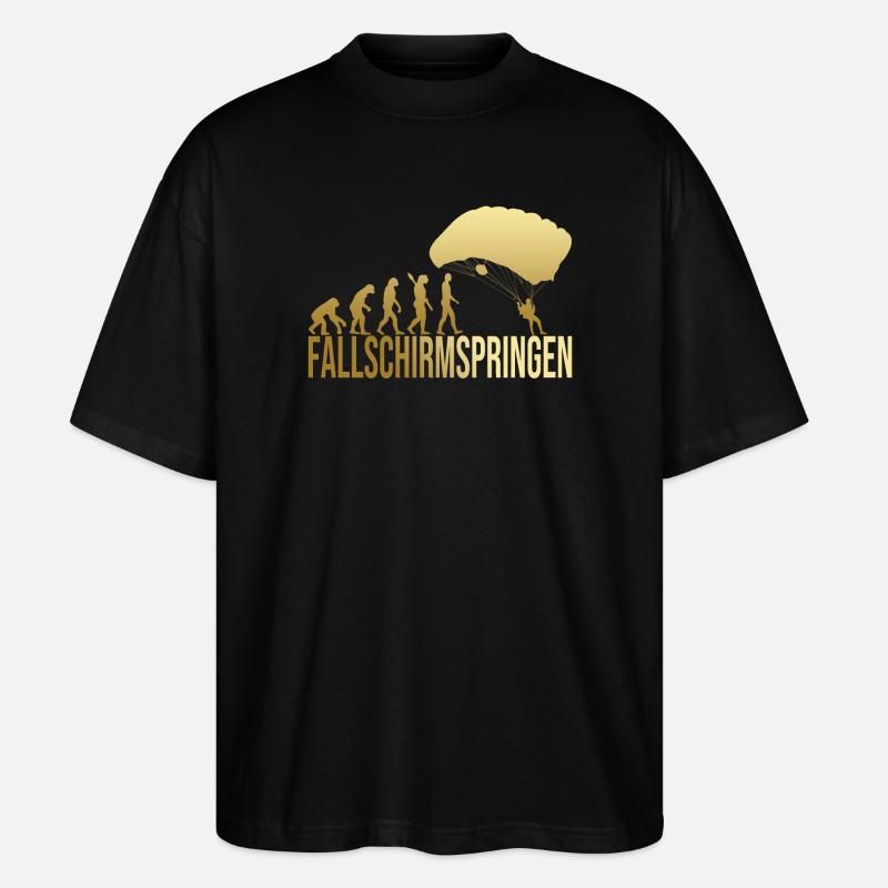 Evolution Fallschirmspringen - Stanley/Stella Oversized Unisex Bio T-Shirt Blaster 2.0 - Schwarz
