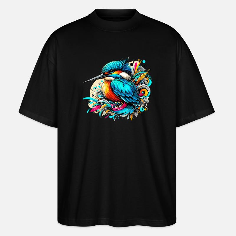 Eisvogel - Stanley/Stella Oversized Unisex Bio T-Shirt Blaster 2.0 - Schwarz