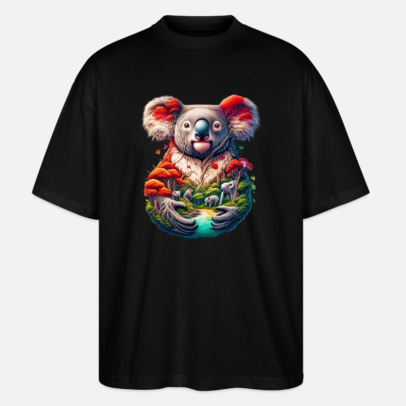 Koala - T-shirt bio Blaster 2.0 coupe oversize Stanley/Stella Unisexe - noir