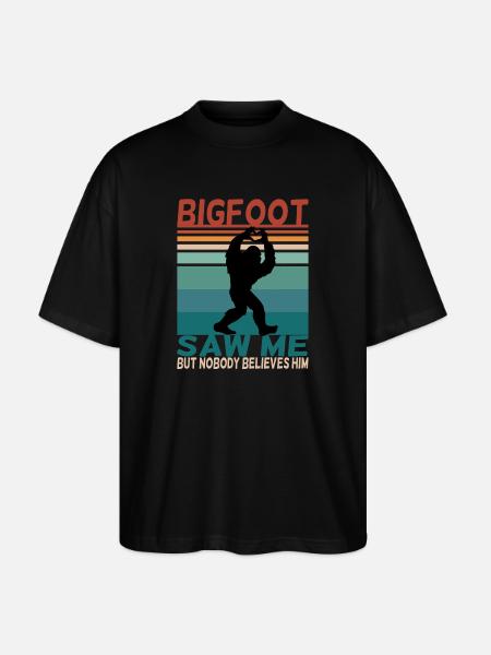 Bigfoot lustiger Spruch Retro Background - Stanley/Stella Oversized Unisex Bio T-Shirt Blaster 2.0 - Schwarz