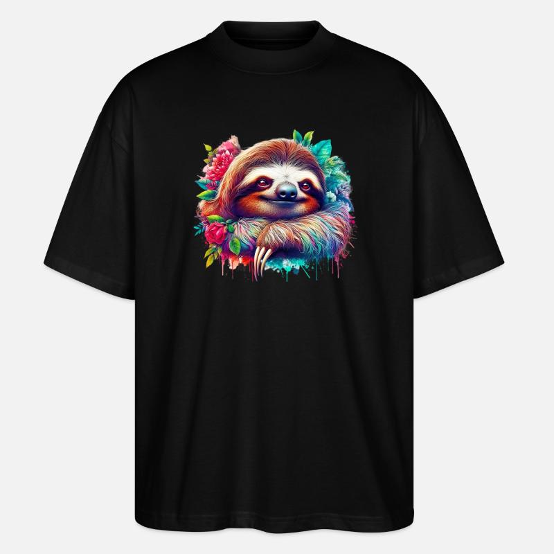 Sloth - Stanley/Stella Oversized Unisex Organic T-shirt Blaster 2.0 - black