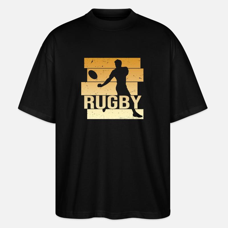 Rugby - Stanley/Stella Oversized Unisex Bio T-Shirt Blaster 2.0 - Schwarz