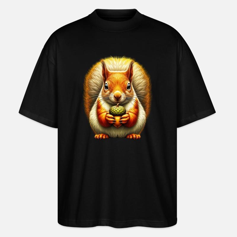 Eichhörnchen - Stanley/Stella Oversized Unisex Bio T-Shirt Blaster 2.0 - Schwarz
