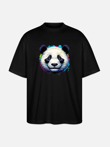Panda - Stanley/Stella Oversized Unisex Organic T-shirt Blaster 2.0 - black