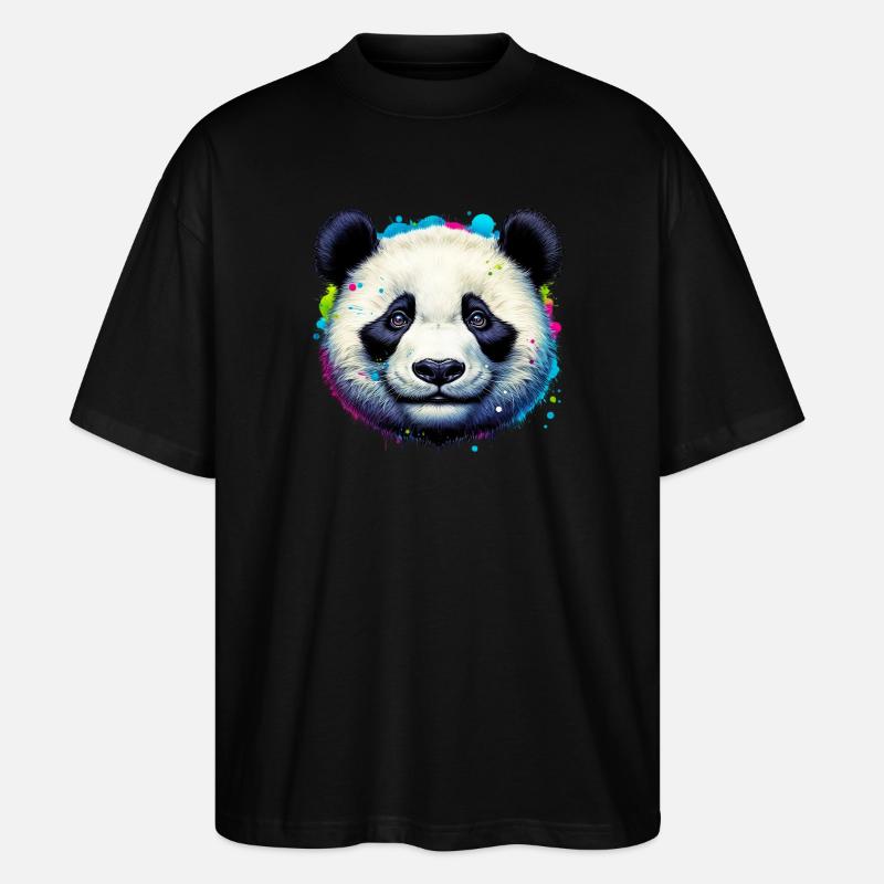 Panda - Stanley/Stella Oversized Unisex Organic T-shirt Blaster 2.0 - black