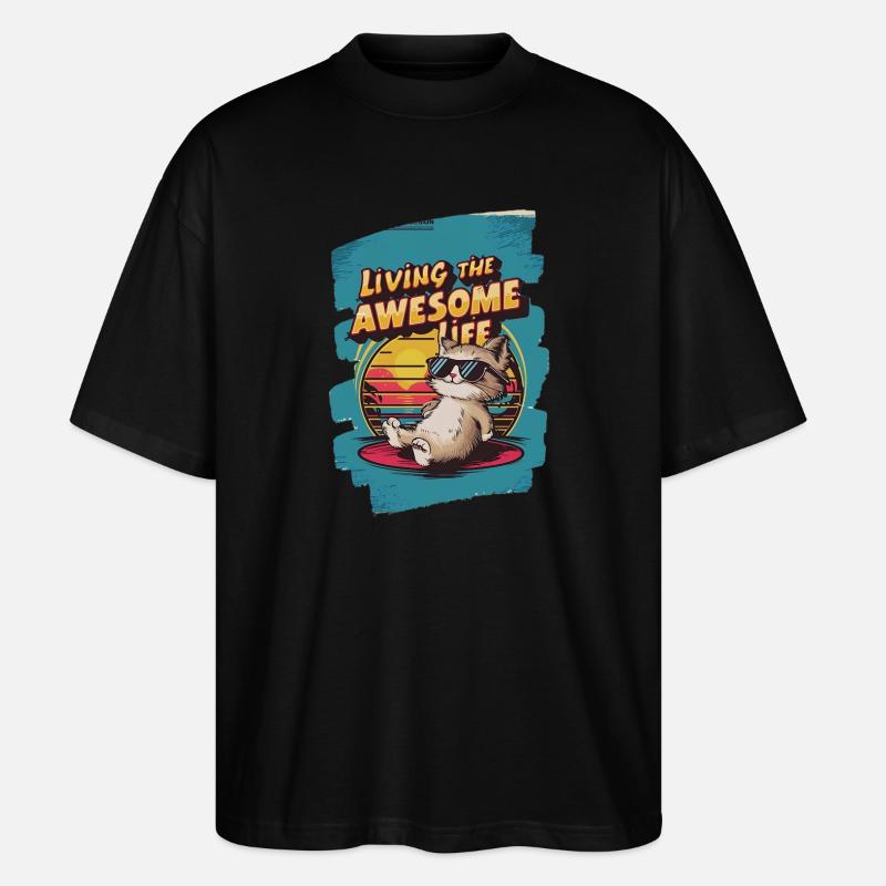 Live Chill Chat badass - T-shirt bio Blaster 2.0 coupe oversize Stanley/Stella Unisexe - noir