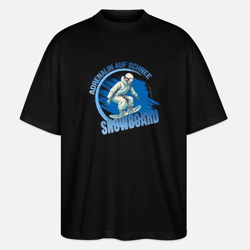 Adrenalin auf Schnee - Snowboard - Stanley/Stella Oversized Unisex Bio T-Shirt Blaster 2.0 - Schwarz