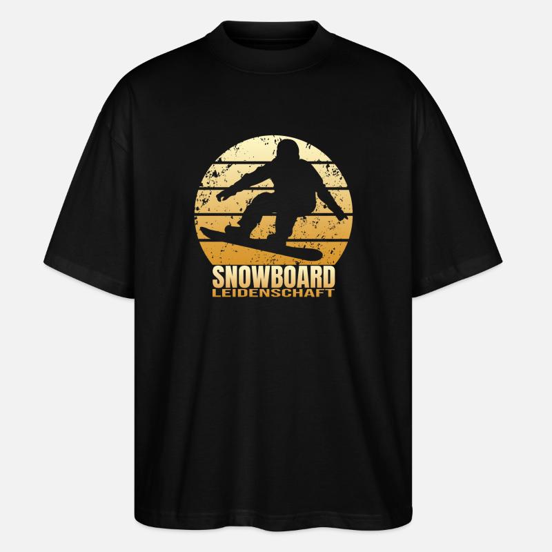 Snowboard Leidenschaft - Stanley/Stella Oversized Unisex Bio T-Shirt Blaster 2.0 - Schwarz