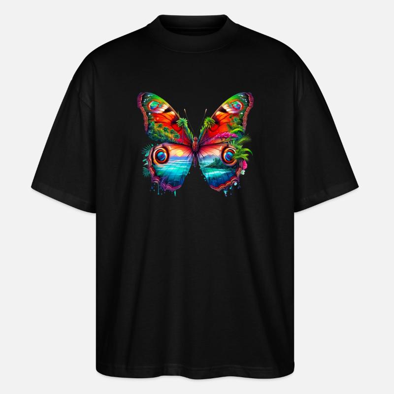 Papillon - T-shirt bio Blaster 2.0 coupe oversize Stanley/Stella Unisexe - noir