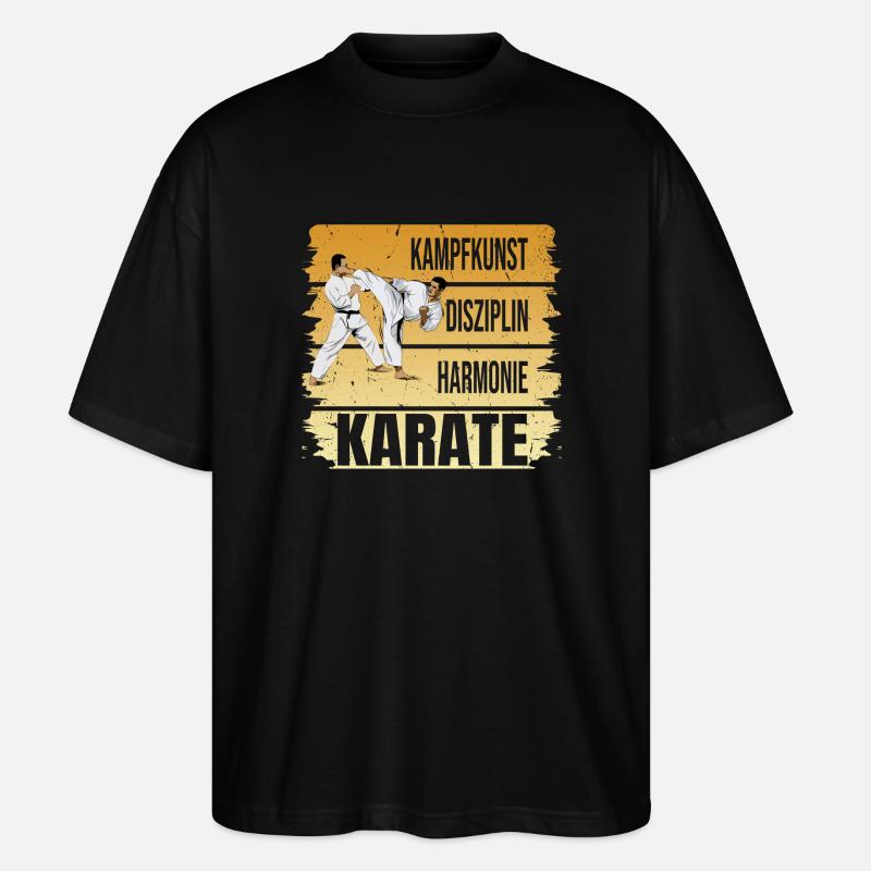 Kampfkunst - Disziplin - Harmonie - Karate - Stanley/Stella Oversized Unisex Bio T-Shirt Blaster 2.0 - Schwarz