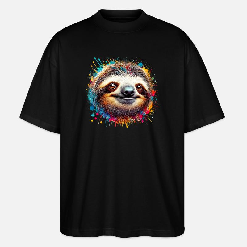 Faultier - Stanley/Stella Oversized Unisex Bio T-Shirt Blaster 2.0 - Schwarz