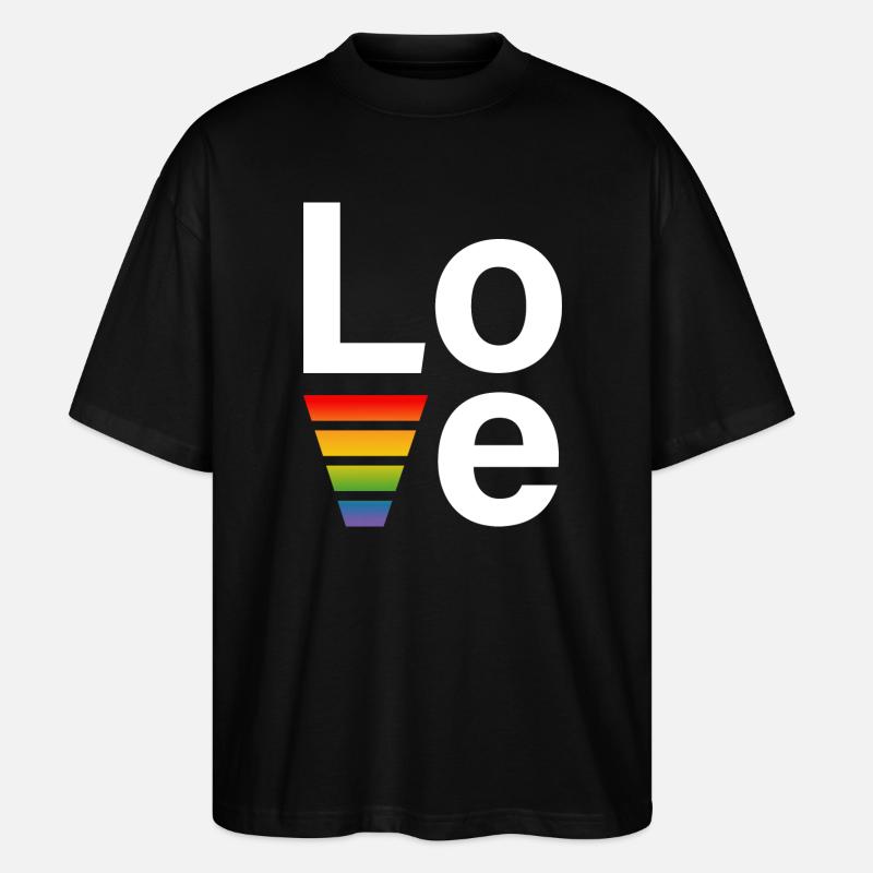 Chemise LGBT Regenbogen love blanc - T-shirt bio Blaster 2.0 coupe oversize Stanley/Stella Unisexe - noir