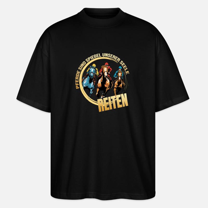 Pferde sind Spiegel unserer Seele - Stanley/Stella Oversized Unisex Bio T-Shirt Blaster 2.0 - Schwarz