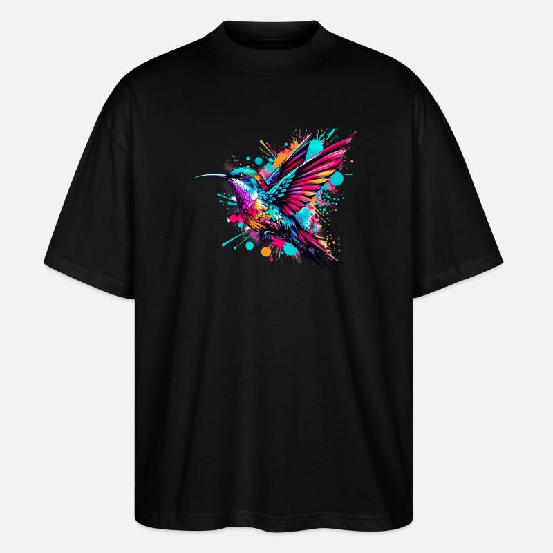 Kolibri - Stanley/Stella Oversized Unisex Bio T-Shirt Blaster 2.0 - Schwarz