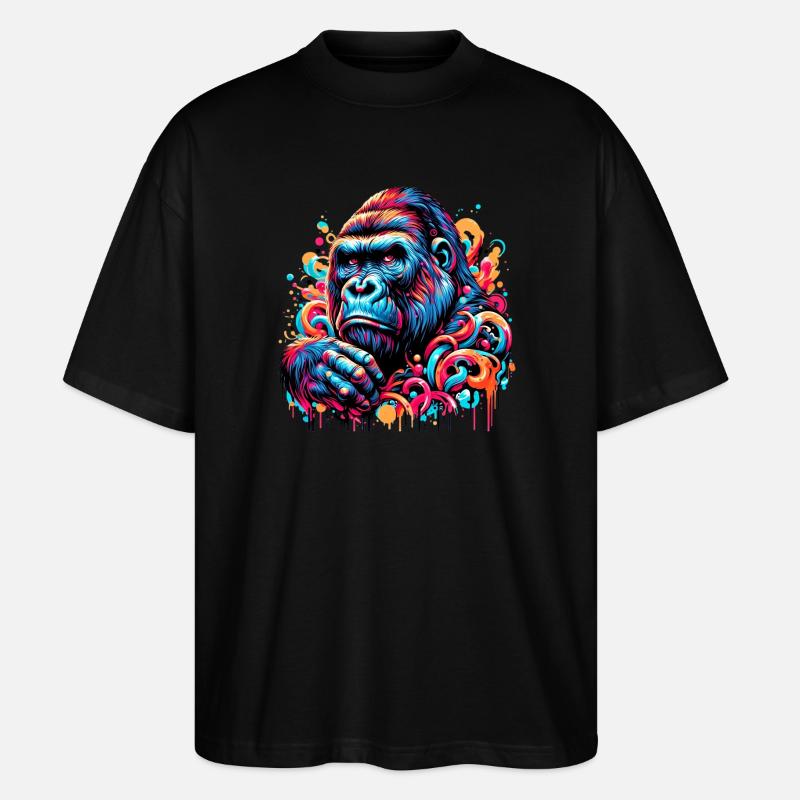 Gorille - T-shirt bio Blaster 2.0 coupe oversize Stanley/Stella Unisexe - noir