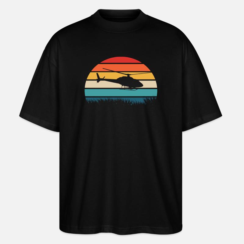 Helikopter Pilot Retro Geschenk - Stanley/Stella Oversized Unisex Bio T-Shirt Blaster 2.0 - Schwarz