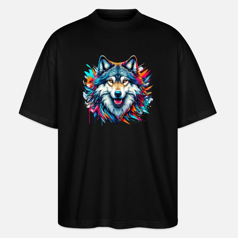 Wolf - Stanley/Stella Oversized Unisex Organic T-shirt Blaster 2.0 - black