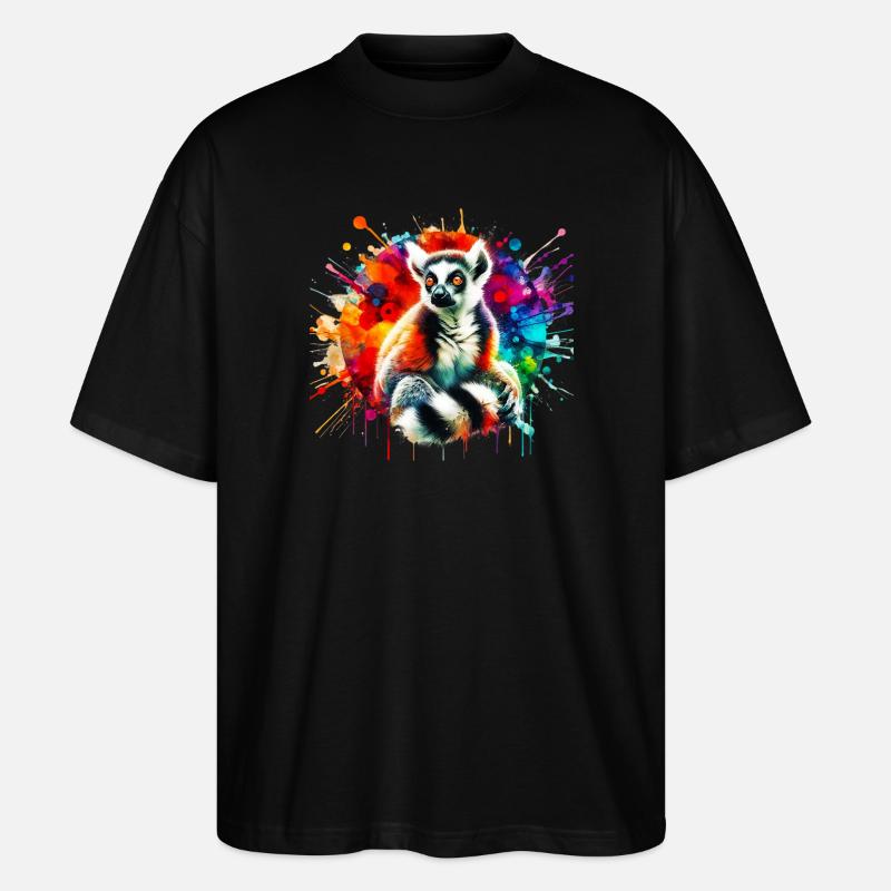 Lemur - Stanley/Stella Oversized Unisex Bio T-Shirt Blaster 2.0 - Schwarz