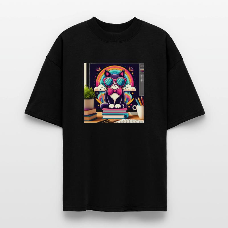 Studious cat with glasses Stanley/Stella Oversized Unisex Organic T-shirt Blaster 2.0