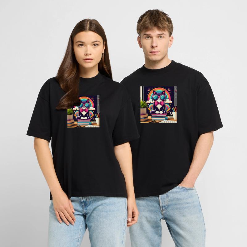 Studious cat with glasses Stanley/Stella Oversized Unisex Organic T-shirt Blaster 2.0